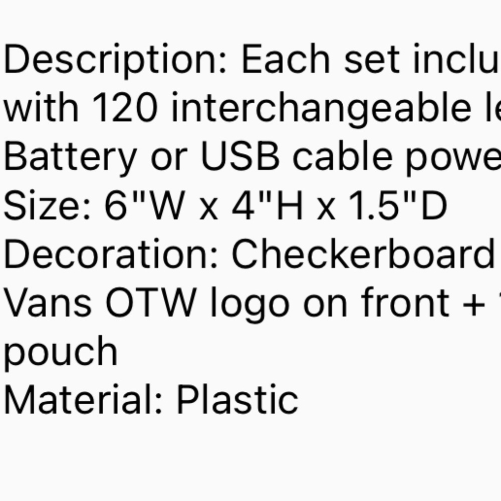 VANS Mini LED Light Box White Black Plastic VN000CE7N0A - Picture 8 of 9